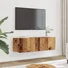 Image de vidaXL Meubles TV muraux 2 pcs vieux bois 100x30x30 cm, support TV, armoire média, console TV, meuble HiFi, centre de 857017