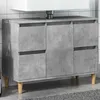 Image de Meuble d évier gris béton 80x33x60 cm bois d ingénierie