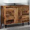 Image de vidaXL Armoire d'évier vieux bois 80x33x60 cm bois d'ingénierie, meuble sous lavabo, meuble de salle de bain, unité d'évier 857129