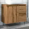 Image de vidaXL Armoire lavabo chêne artisanal 65x33x60 cm bois d'ingénierie, meuble de lavabo de salle de bain, meuble sous lavabo 857227
