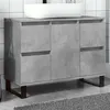 Image de Armoire de lavabo salle de bain gris béton 80x33x60 cm