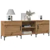Image de Meuble TV chêne artisanal 150x30x50 cm bois d ingénierie