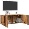 Image de Meuble TV mural vieux bois 100x30x41 cm