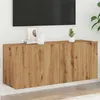 Image de Meuble TV mural chêne artisanal 100x30x41 cm