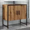 Image de Armoire lavabo de salle de bain chêne artisanal 60x33x60 cm