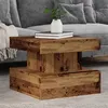Image de Table basse avec lumières LED vieux bois 50x50x40 cm