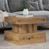 Image de vidaXL Table basse avec lumières LED chêne artisanal 50x50x40 cm, table d'appoint, table de salon, table latérale, bout de 857713