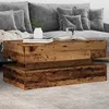 Image de vidaXL Table basse avec lumières LED vieux bois 90x50x40 cm, table d'appoint, table de salon, table latérale, bout de 857718