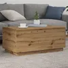 Image de Table basse avec lumières LED chêne artisanal 90x50x40 cm