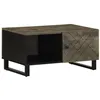 Image de Table basse noir 80x50x40 cm bois massif de manguier