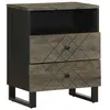 Image de vidaXL Table de chevet noir 50x33x62 cm bois de manguier solide, table d'appoint, armoire de lit, table d'appoint pour la 4017694