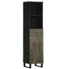Image de Armoire de salle de bain noir 38x33x160 cm bois massif manguier