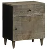 Image de Table de chevet gris clair 50x33x60 cm bois de manguier massif