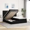 Image de VidaXL Cadre de lit ottoman avec matelas noir 200x200cm tissu, cadre de lit, cadre de lit rembourré, cadre de lit ottoman 3313722