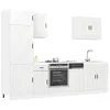 Image de vidaXL Ensemble de 7 meubles de cuisine "Porto" en bois d'ingénierie blanc brillant 3314783