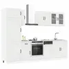 Image de vidaXL Ensemble de 8 meubles de cuisine "Kalmar" en bois d'ingénierie blanc brillant 3314793