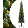 Image de vidaXL Sapin de Noël artificiel mince 300 LED 180 cm, arbre de Noël, sapin de Noël réaliste, ornement de Noël, faux sapin de 3315760