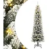 Image de vidaXL Sapin de Noël artificiel 300 LED et neige floquée 180 cm, arbre de Noël, sapin de Noël réaliste, ornement de Noël, 3315770