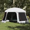 Image de Tente piscine toit amovible parois maille gris 512x458 cm