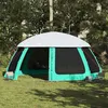 Image de Tente piscine toit amovible parois maille vert d eau 612x612 cm