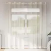 Image de vidaXL Rideaux en voile avec oeillets 2 pcs crème 140x225 cm, rideau en filet, rideau transparent, voile de fenêtre, 4102073