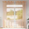 Image de vidaXL Rideaux en voile avec oeillets 2 pcs terre cuite, rideau en filet, rideau transparent, voile de fenêtre, traitement de 4102140