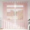 Image de vidaXL Rideaux en voile avec passe-tringles 2 pcs rose, rideau en filet, rideau transparent, voile de fenêtre, traitement de 4102199