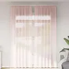 Image de vidaXL Rideaux en voile avec boucles 2 pcs rose clair 140x260 cm, rideau en filet, rideau transparent, voile de fenêtre, 4102280