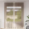 Image de vidaXL Rideaux en voile avec boucles 2 pcs marron clair 140x260 cm, rideau en filet, rideau transparent, voile de fenêtre, 4102315