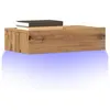 Image de vidaXL Meuble TV avec éclairages LED chêne artisanal 60x35x15,5 cm, banc TV, meuble hifi, centre de divertissement, buffet 856345