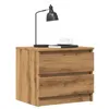 Image de Table de chevet chêne artisanal 50x40x43.5 cm bois d'ingénierie