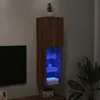 Image de vidaXL Meuble TV avec lumières LED chêne artisanal 30,5x30x102 cm, support TV, armoire média, console TV, meuble HiFi, 857678