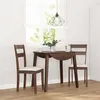 Image de Lot de 2 chaise Vidaxl en bois massif non pliable H. 89 cm interieur marron