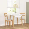 Image de Lot de 2 chaise Vidaxl en bois massif non pliable interieur H. 89 cm naturel