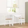 Image de Lot de 2 chaise Vidaxl interieur non pliable en bois massif H. 89 cm blanc