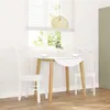 Image de Chaises à manger 2 pcs blanc bois massif caoutchouc