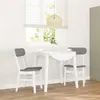 Image de Chaises à manger coussins 2 pcs blanc bois massif caoutchouc