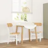 Image de Lot de 2 chaise Vidaxl interieur non pliable H. 81.5 cm en bois massif blanc