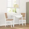 Image de Chaises à manger coussins 2 pcs blanc bois massif caoutchouc