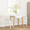 Image de Lot de 2 chaise Vidaxl interieur non pliable en bois massif H. 80.5 cm blanc