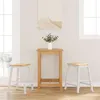 Image de Chaises de bar 2 pcs blanc bois massif d hévéa
