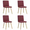 Image de Chaises à manger lot de 4 rouge bordeaux tissu