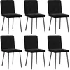 Image de Chaises à manger lot de 6 noir velours