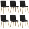 Image de Chaises à manger lot de 6 noir tissu