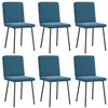 Image de Chaises à manger lot de 6 bleu velours