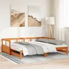 Image de vidaXL Slaapbank onderschuifbed matras 90x190 cm grenenhout wasbruin3321046