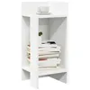 Image de vidaXL Table d'appoint avec étagère blanc 25,5x27x60 cm, table d'extrémité, table d'appoint de canapé, table de lampe, table 858542