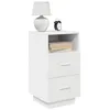Image de vidaXL Tables de chevet 2 pcs avec 2 tiroirs blanc 36x36x68 cm, table d'appoint, armoire de lit, table d'appoint 858579