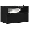Image de vidaXL Table de chevet murale noir 45x26x28,5 cm, armoire de chevet flottante, armoire de chevet suspendue, unité de chevet 858598