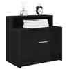 Image de vidaXL Table de chevet avec tiroir chêne noir 51x31x47 cm, table d'appoint, armoire de lit, table d'appoint pour la chambre, 858670